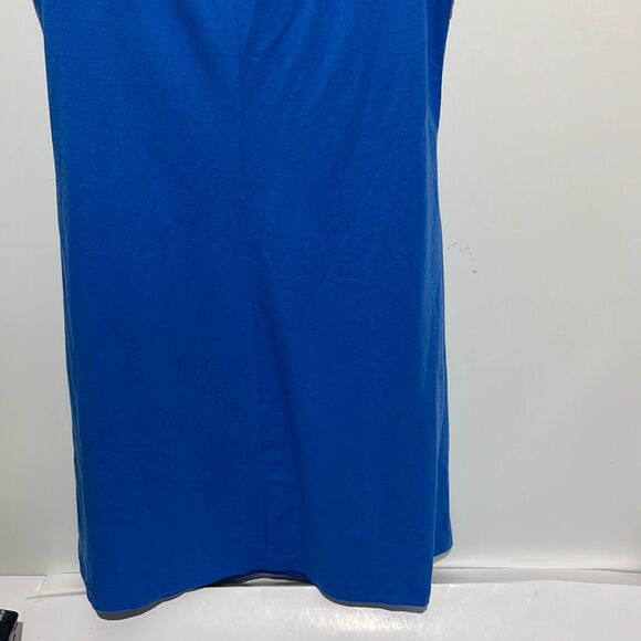 Ofeefan Womens Blue Crew Neck Pleated Front Sleeveless Tank Dress Blue Small NWT - Picture 6 of 8